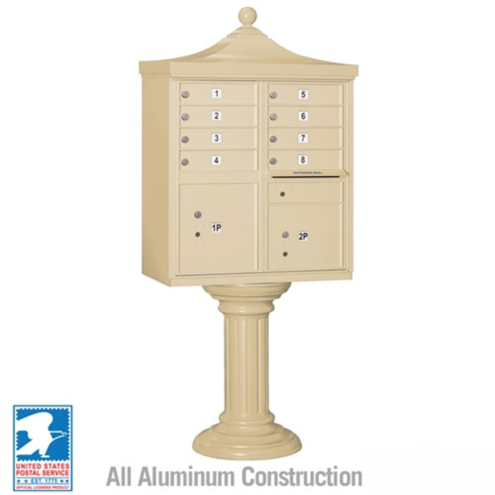 Salsbury Regency Decorative Cluster Box Unit | 8 Doors and 2 Parcel Lockerswith USPS Access – Type 1