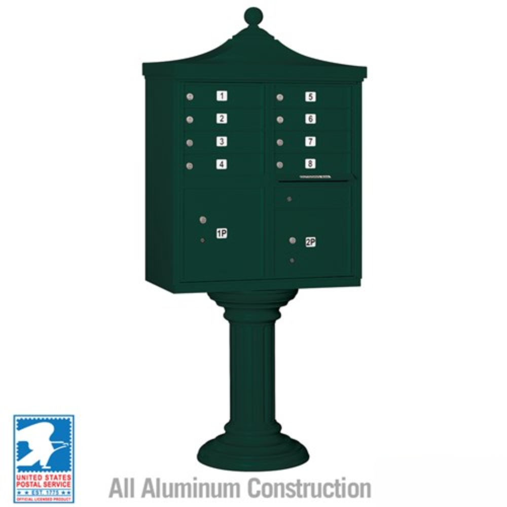 Salsbury Regency Decorative Cluster Box Unit | 8 Doors and 2 Parcel Lockerswith USPS Access – Type 1