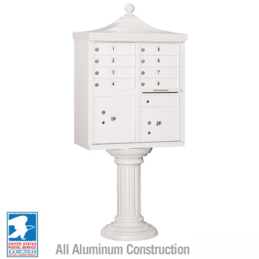 Salsbury Regency Decorative Cluster Box Unit | 8 Doors and 2 Parcel Lockerswith USPS Access – Type 1