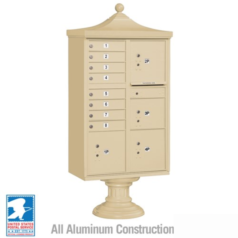 Salsbury Regency Decorative Cluster Box Unit | 8 Doors and 4 Parcel Lockers  with USPS Access – Type 6