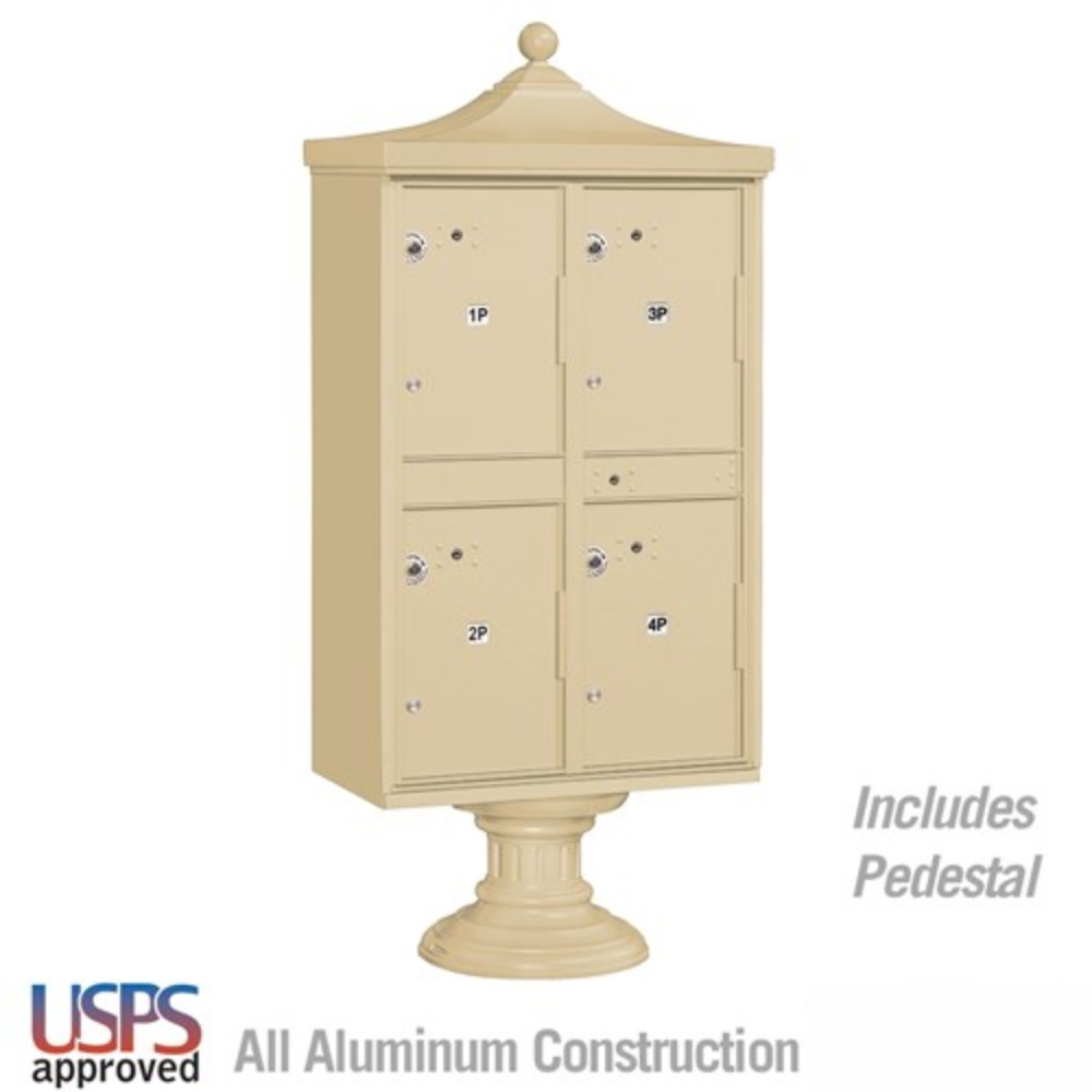 Salsbury Regency Decorative Outdoor Parcel Locker | 4 Compartments  with USPS Access – Type 2