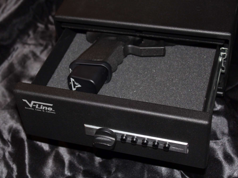 V-Line Slide Away Pistol Safe 10123-S FBLK